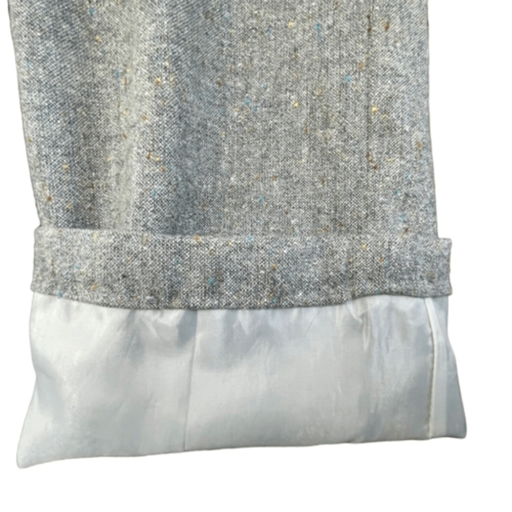 Anne Klein Wool Blend Gray Flecked Lined‎ Cropped Hemmed Trouser Pants — SZ 10P - Picture 10 of 11